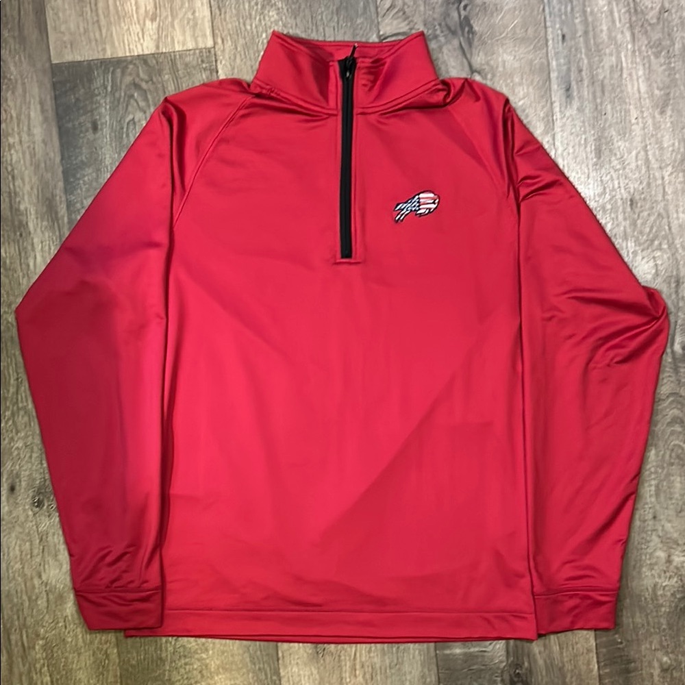 Buffalo Bills Flag Red Quarter-Zip Performance Shirt by Cutter & Buck